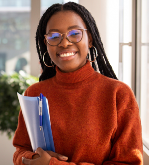 Intern in an office setting